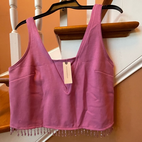 Anthropologie NWT Sz Sm crystal fringe top; sold out @anthro - Picture 8 of 15